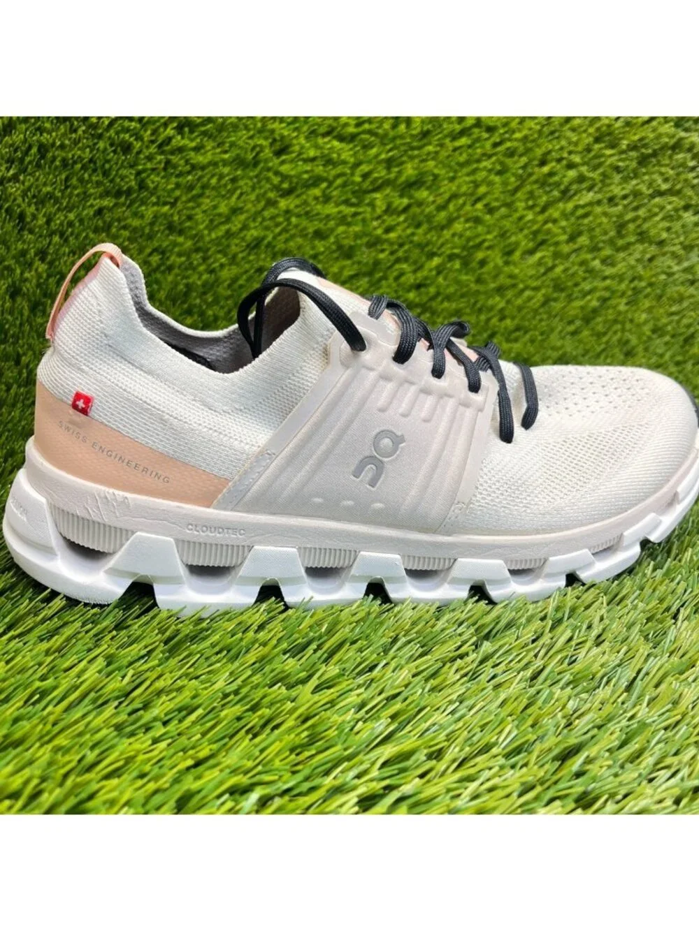 On Cloudswift 3 Womens Size 9.5 Ivory Brown Athletic Running Shoes Sneakers